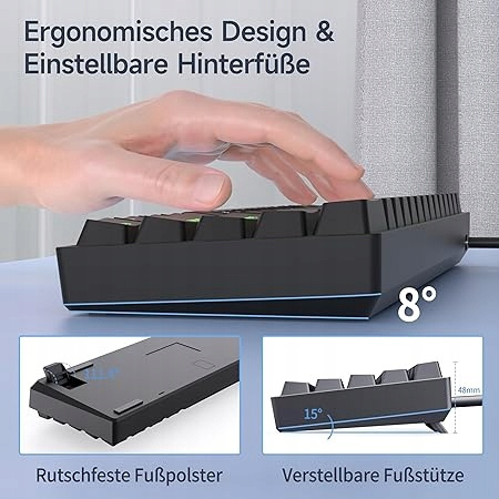 Klawiatura mechaniczna gamingowa TMKB T61SE- DE wersja Niemiecka