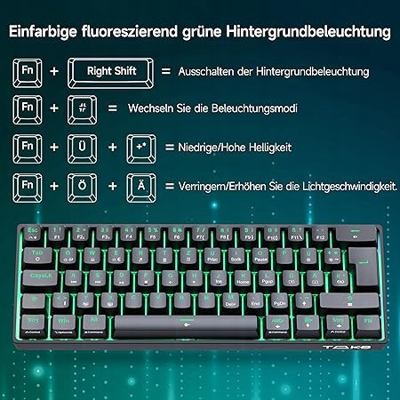 Klawiatura mechaniczna gamingowa TMKB T61SE- DE wersja Niemiecka