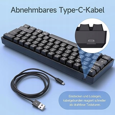 Klawiatura mechaniczna gamingowa TMKB T61SE- DE wersja Niemiecka