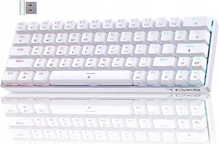 Klawiatura mechaniczna gamingowa TMKB T63 Blue switch biała