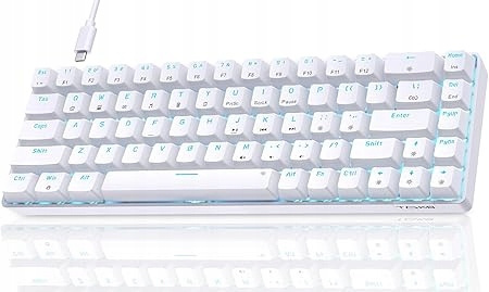 Klawiatura mechaniczna gamingowa TMKB T68SE Brown switch biała