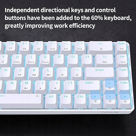 Klawiatura mechaniczna gamingowa TMKB T68SE Brown switch biała