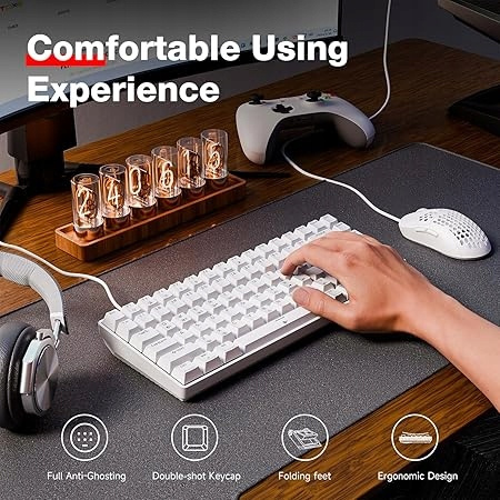 Klawiatura mechaniczna gamingowa TMKB T84SE Red switch biała Klawiatura mechaniczna gamingowa TMKB T84SE Red switch biała