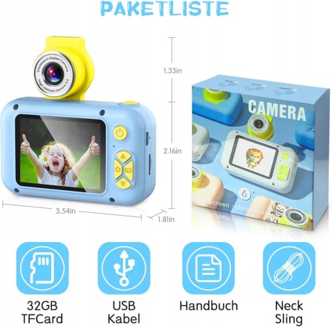 Aparat cyfrowy dziecięcy z klapką 180° ARNSSIEN