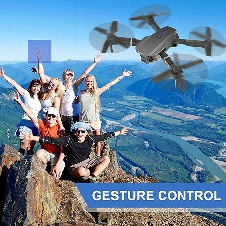 Dron E88 PRO 2-AKUMULATORY W ZESTAWIE KAMERA 4K FULL HD JASNO-SZARY