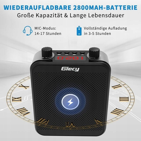 Wzmacniacz głosu głośnik przenośny GIECY bluetooth 30 W Wzmacniacz głosu głośnik przenośny GIECY bluetooth 30 W