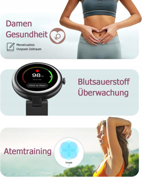 Zegarek Damski Smart Watch Fitness Sport Monitor Tlenu Trener SHANG WING