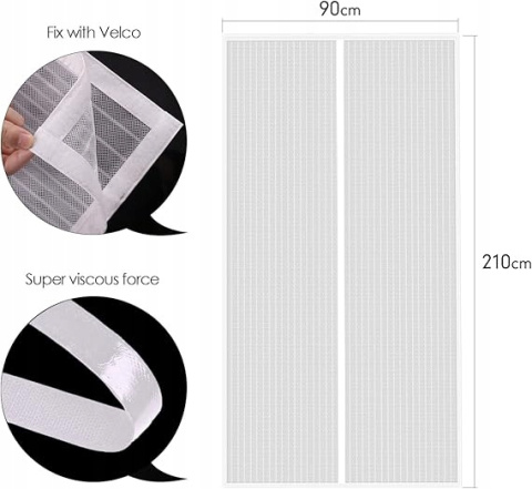 Moskitiera magnetyczna na drzwi 120 x 220 cm MYCARBON Moskitiera magnetyczna na drzwi 120 x 220 cm MYCARBON