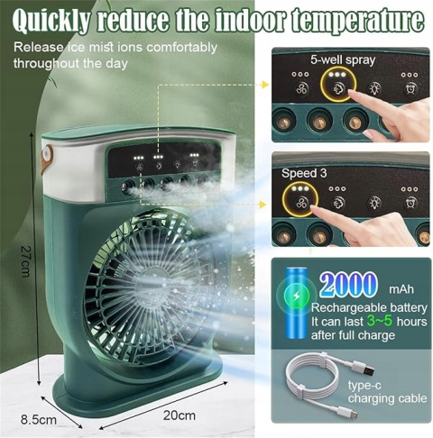 Wentylator mini przenośny klimatyzator 4w1