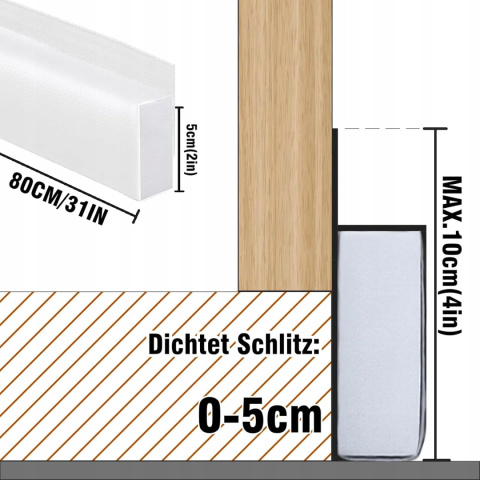 BKSAI Stoper ogranicznik przeciągów uszczelka MONTAŻ BEZ KLEJU 100cm BIAŁY BKSAI Stoper ogranicznik przeciągów uszczelka MONTAŻ BEZ KLEJU 100cm BIAŁY