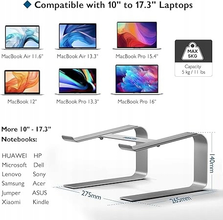Ergonomiczna Podstawka pod Laptopa z Regulacją Wysokości Bontec LS04- ls