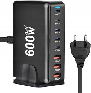 Ładowarka USB C 600W 8 Portów Szybkie Ładowanie QIQIAZI MacBook iPad