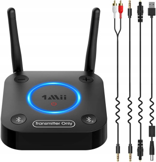 Nadajnik audio 1Mii B06TX Bluetooth 5.2 do telewizora, AUX/optyczny/3,5 mm