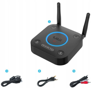Nadajnik audio 1Mii B06TX Bluetooth 5.2 do telewizora, AUX/optyczny/3,5 mm