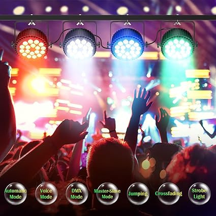 Oświetlenie sceniczne LED, U'King 10Wx18 RGBW