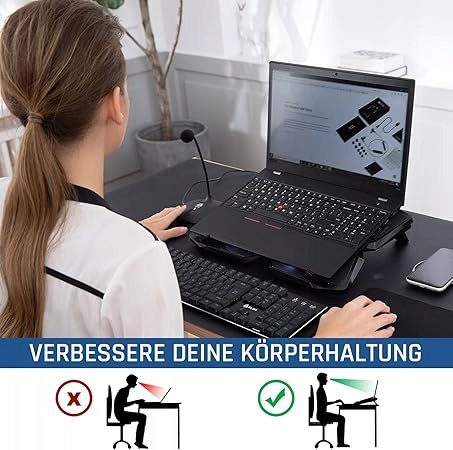 Podkładka chłodząca KLIM Wind do notebooków 48,3 cm (19") 1400 RPM Czarny