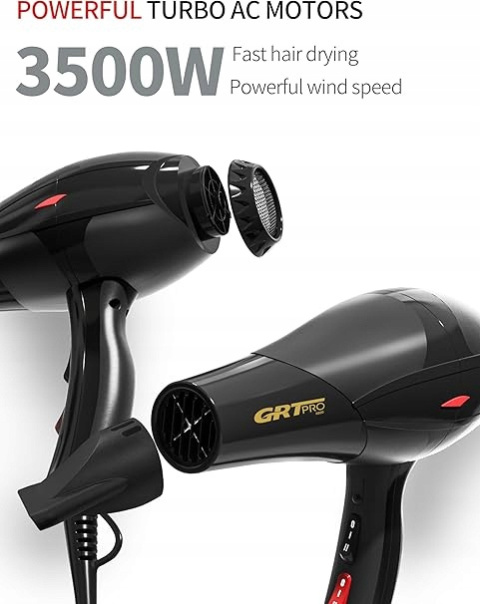 Suszarka do włosów GTR PRO 8800, 2400 W JONIZUJĄCA + KOŃCÓWKI FIOLET