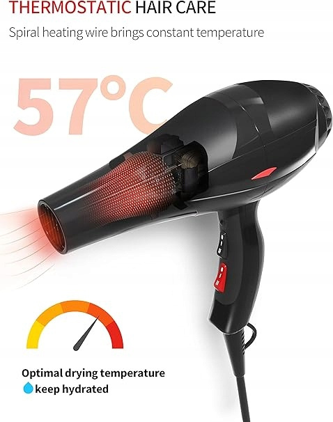 Suszarka do włosów GTR PRO 8800, 2400 W JONIZUJĄCA + KOŃCÓWKI FIOLET