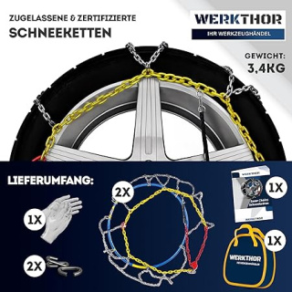 WERKTHOR 2 x łańcuchy śniegowe od 13 do 17 cali
