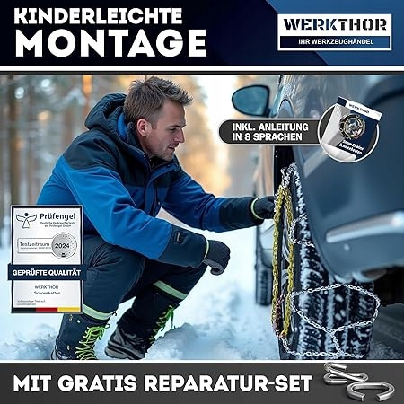 WERKTHOR 2 x łańcuchy śniegowe od 13 do 17 cali
