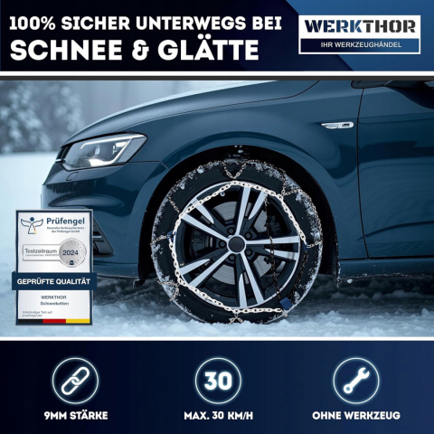 WERKTHOR 2 x łańcuchy śniegowe od 13 do 17 cali