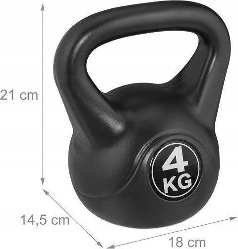 Kettlebell z tworzywa sztucznego 4kg fitness Kettlebell z tworzywa sztucznego 4kg fitness